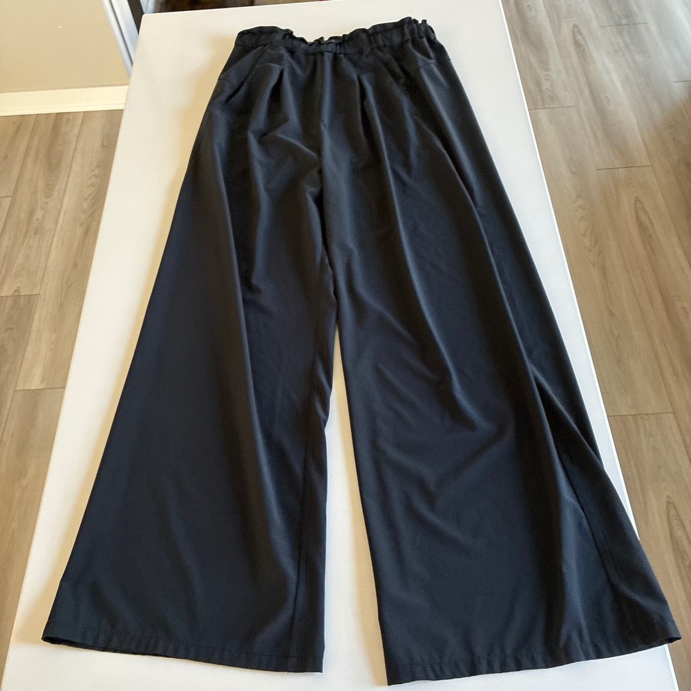 All In Motion Womens Black Wide Leg Paperbag Waist Travel Pants Small
